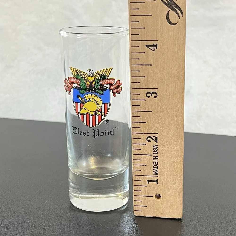 West Point US Army Military Academy  Tall Shooter Shot Glass Crest Design